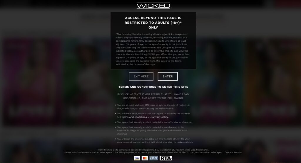 Le fameux site Wicked.com // Source : Capture d'écran Numerama Le fameux site Wicked.com // Source : Capture d'écran Numerama