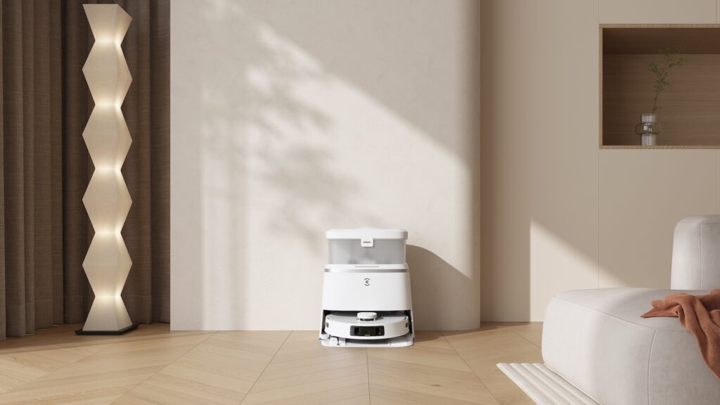 L'ECOVACS T30 Pro avec sa base design et raffinée // Source : ECOVACS L'ECOVACS T30 Pro avec sa base design et raffinée // Source : ECOVACS