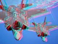 Des avions de chasse F-35 lors d'un vol test. // Source : US Air Force Des avions de chasse F-35 lors d'un vol test. // Source : US Air Force