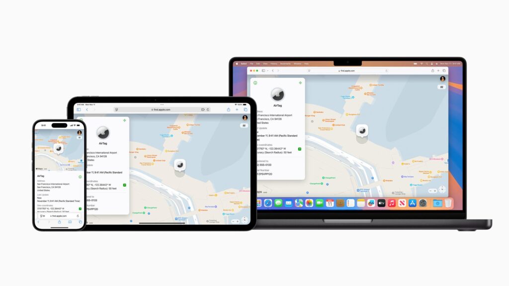 L'interface de Find My depuis le web. L'interface de Find My depuis le web.