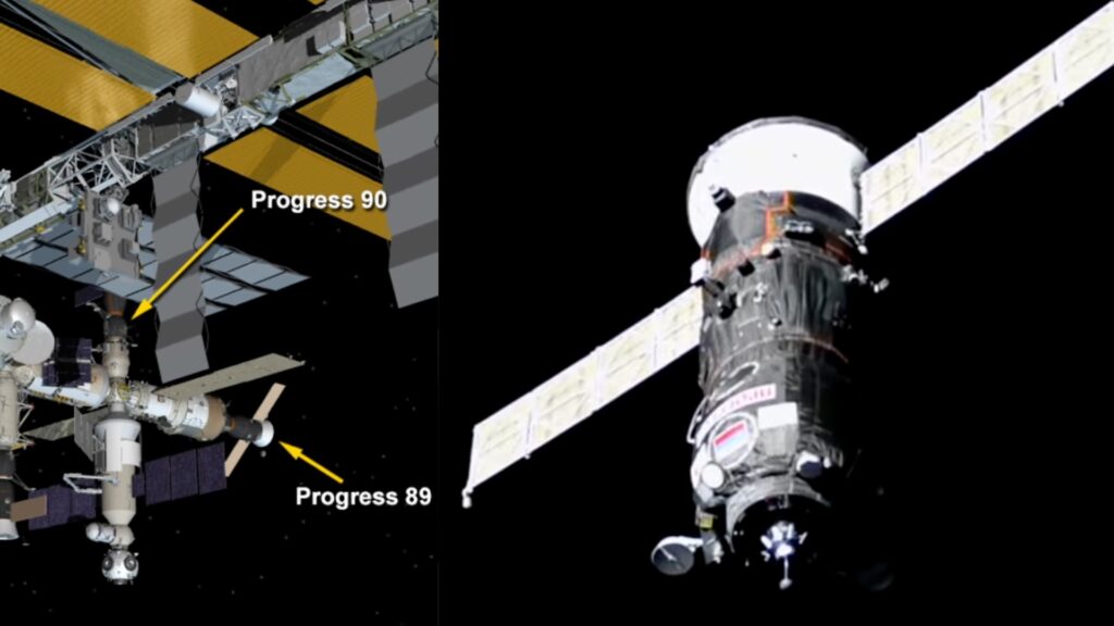Le cargo Progress 90. // Source : Nasa Le cargo Progress 90. // Source : Nasa