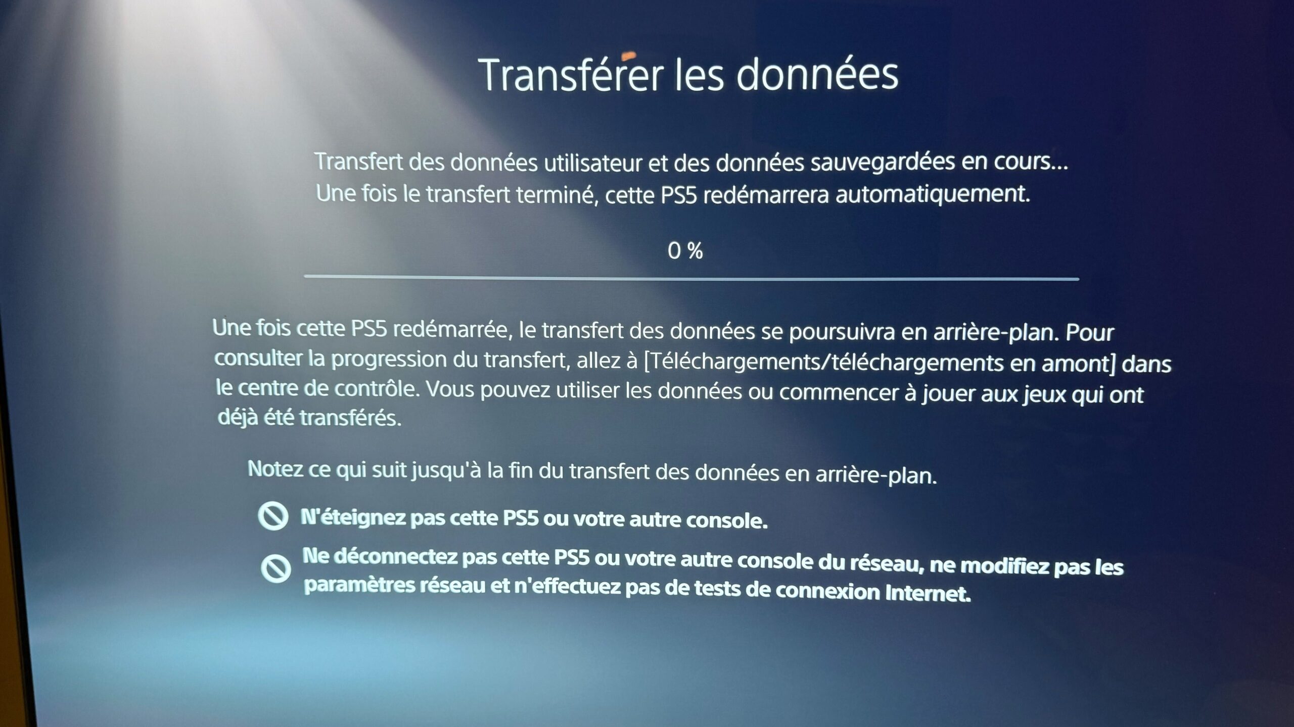 Le transfert de données sur PS5 // Source : Numerama Le transfert de données sur PS5 // Source : Numerama