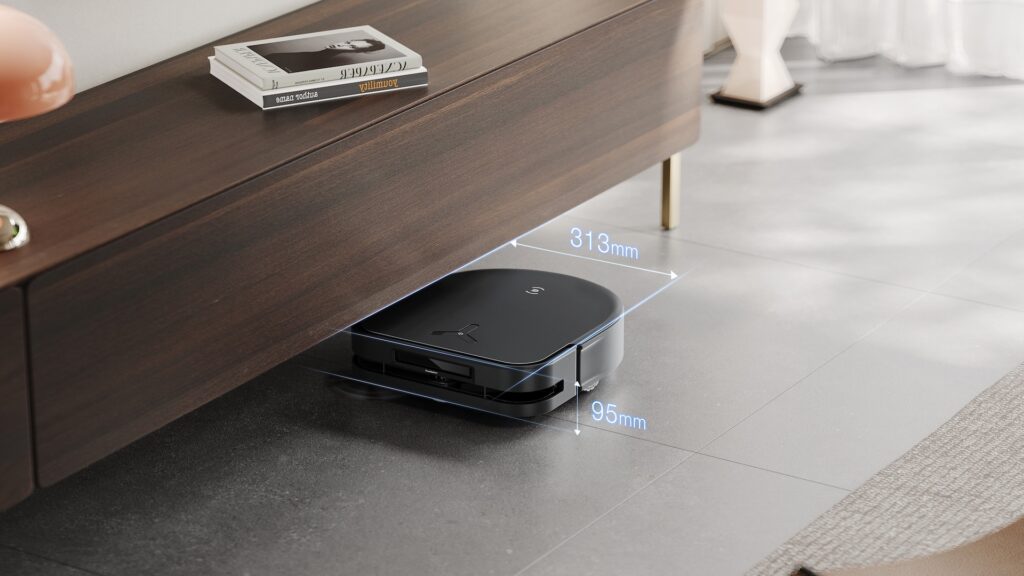 Enfin un aspirateur-robot pensé pour se faufiler sous les meubles // Source : ECOVACS Enfin un aspirateur-robot pensé pour se faufiler sous les meubles // Source : ECOVACS