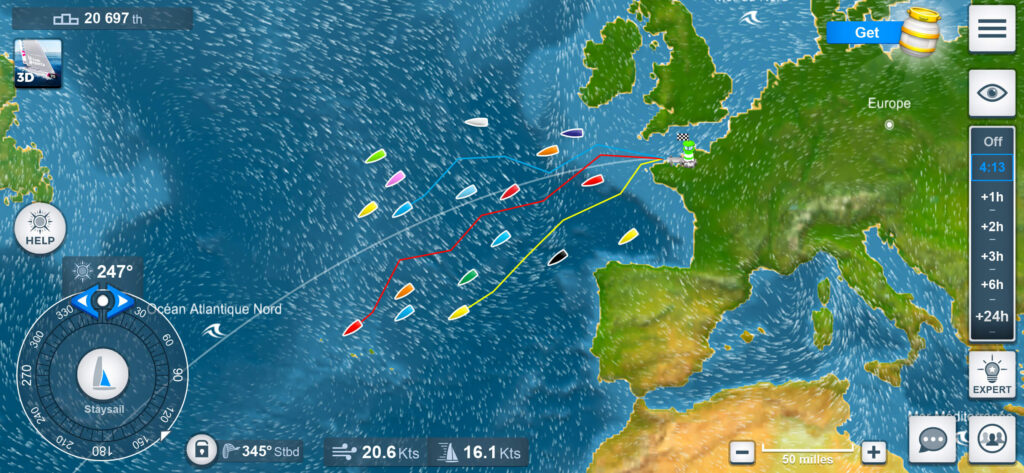 L'interface du jeu // Source : Virtual Regatta L'interface du jeu // Source : Virtual Regatta