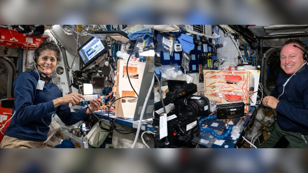 Suni Williams et Butch Wilmore travaillant // Source : NASA Suni Williams et Butch Wilmore travaillant // Source : NASA