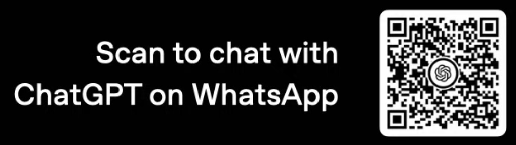 Ce QR code permet de parler à ChatGPT dans WhatsApp sans numéro. Ce QR code permet de parler à ChatGPT dans WhatsApp sans numéro.