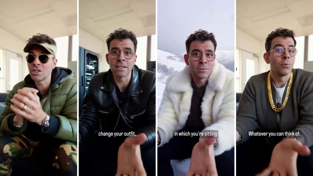 Démonstration de Movie Gen sur des filtres Instagram // Source : Adam Mosseri via Instagram Démonstration de Movie Gen sur des filtres Instagram // Source : Adam Mosseri via Instagram