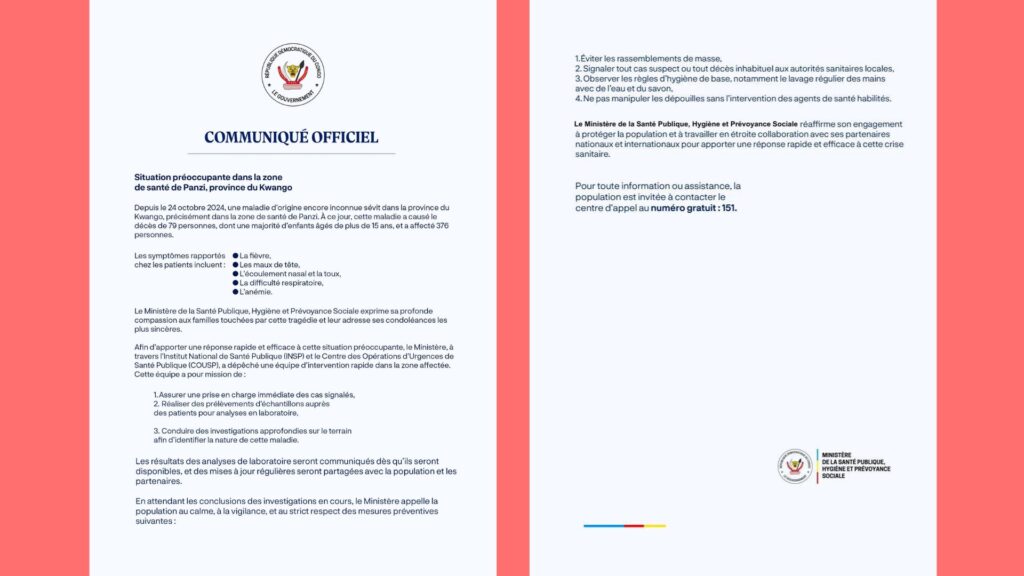 Source : Communiqué officiel Source : Communiqué officiel