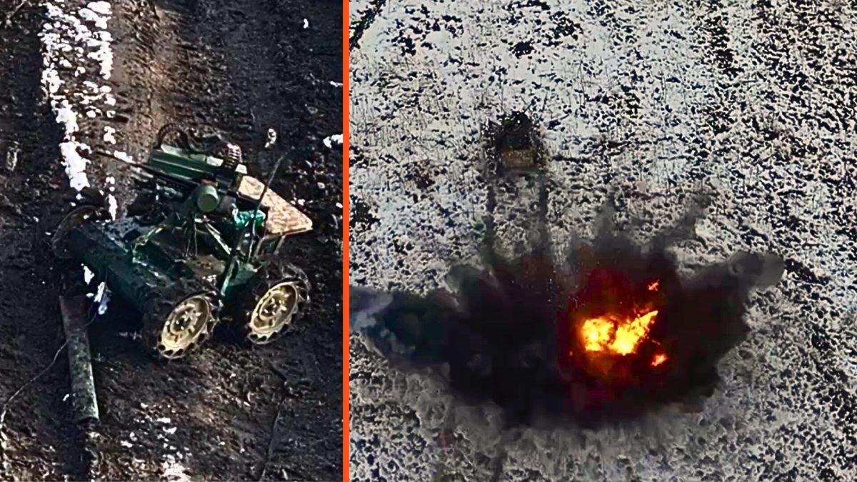Une unité ukrainienne opère des drones de combat terrestres. // Source : Brigade Khartii Une unité ukrainienne opère des drones de combat terrestres. // Source : Brigade Khartii
