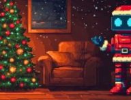 Des chansons de Noël générées par IA s'infiltrent dans les playlist. // Source : Numerama avec Midjourney Des chansons de Noël générées par IA s'infiltrent dans les playlist. // Source : Numerama avec Midjourney