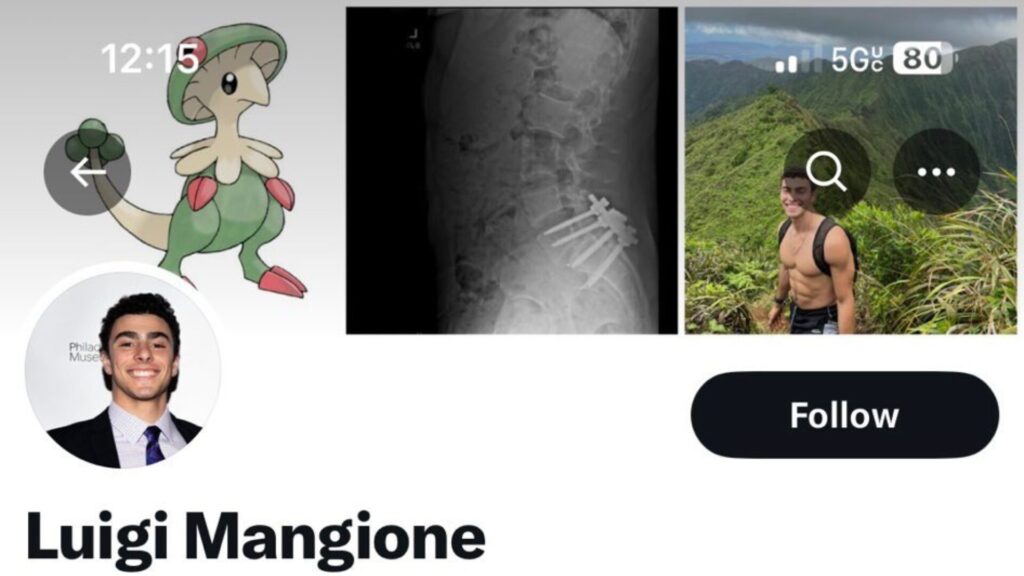 La bannière X de Luigi Mangione. // Source : X La bannière X de Luigi Mangione. // Source : X