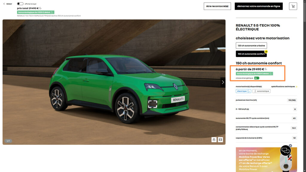 Le site Renault est à jour mais la pratique n'est pas idéale // Source : capture site renault Le site Renault est à jour mais la pratique n'est pas idéale // Source : capture site renault