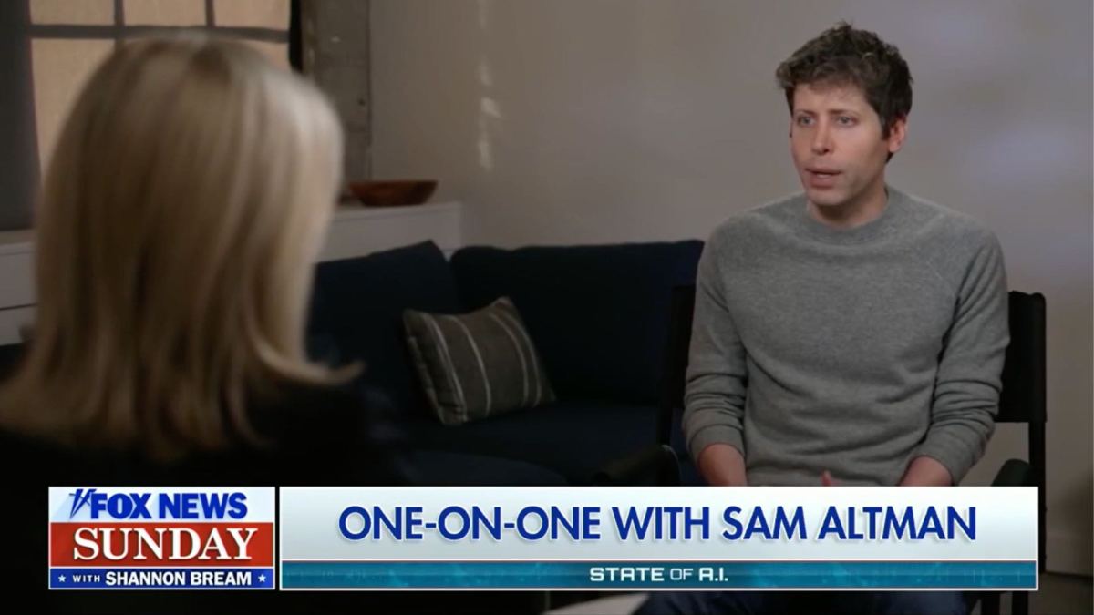 Sam Altman, invité vedette de Fox News. // Source : Capture Numerama Sam Altman, invité vedette de Fox News. // Source : Capture Numerama