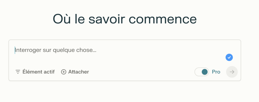 La barre de recherche de Perplexity. La barre de recherche de Perplexity.