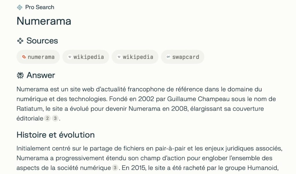 Une simple recherche avec un mot permet d'obtenir une réponse détaillée. Une simple recherche avec un mot permet d'obtenir une réponse détaillée.