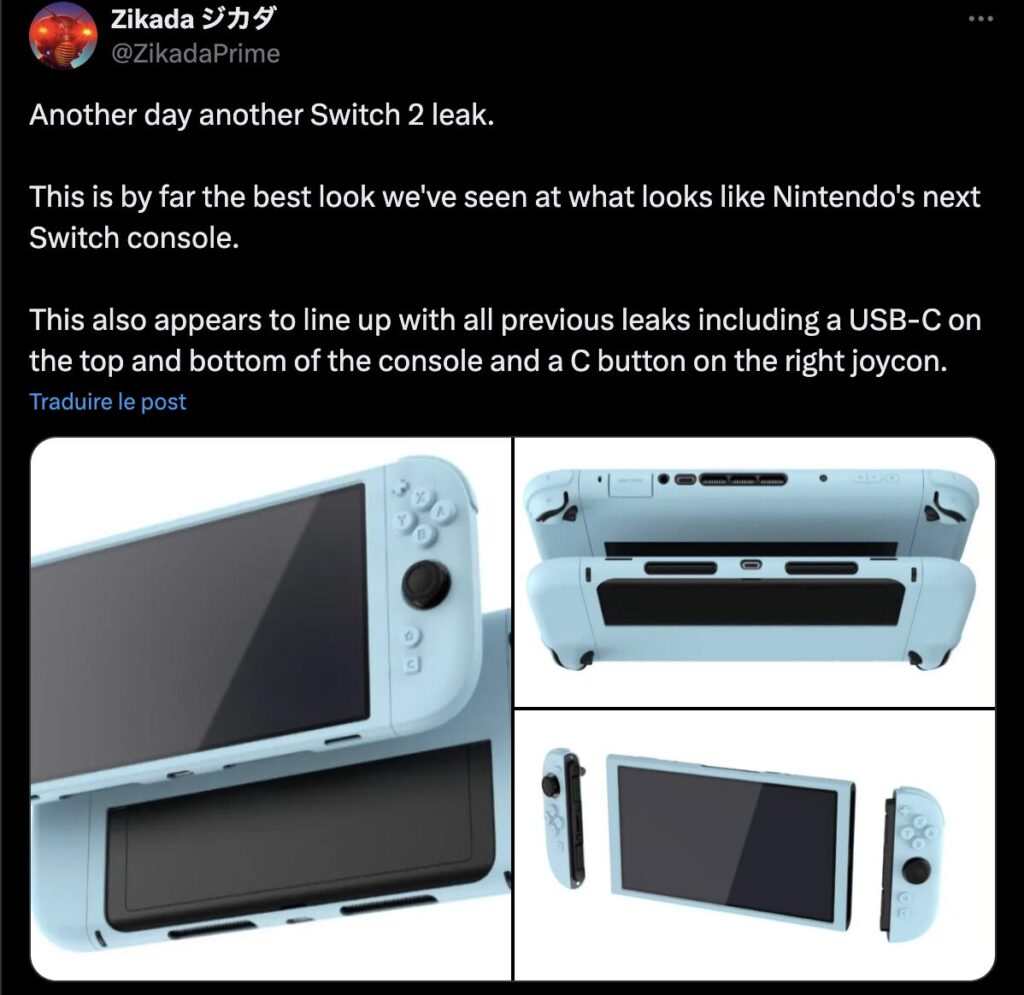 Dbrand n'est pas le seul à faire fuiter la Nintendo Switch 2. Les rumeurs s'intensifient ces derniers jours. // Source : X 