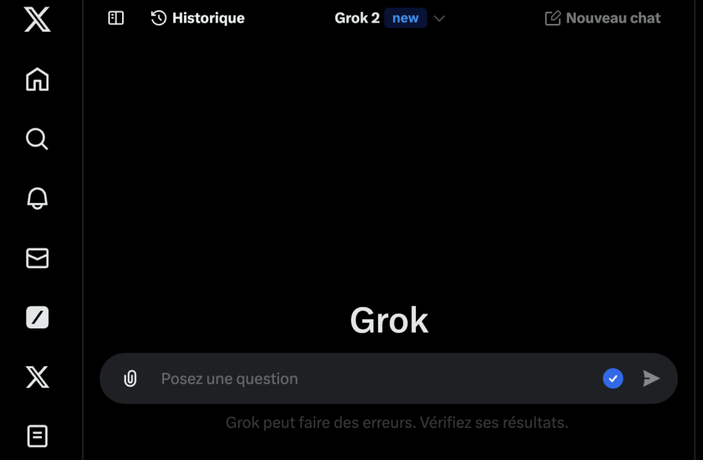 Accessible depuis un onglet dédié sur le site et depuis l'application, Grok veut devenir un réflexe pour les utilisateurs de X. Accessible depuis un onglet dédié sur le site et depuis l'application, Grok veut devenir un réflexe pour les utilisateurs de X.