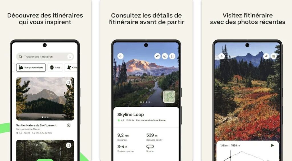 AllTrails est une jolie application. AllTrails est une jolie application.