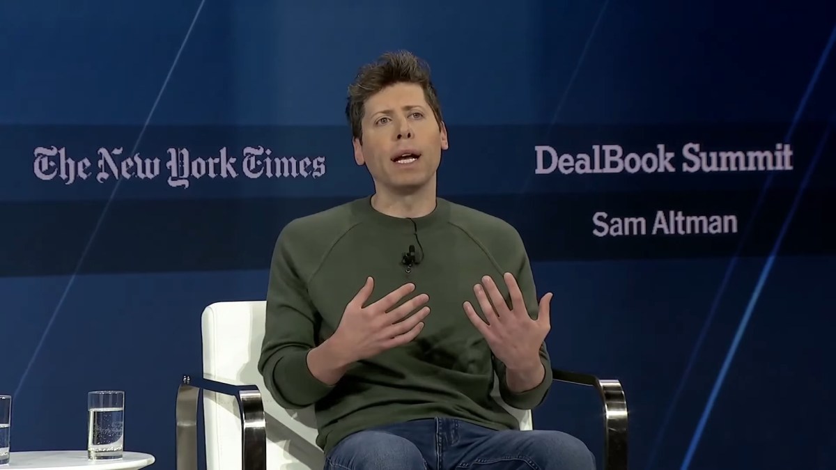 Sam Altman lors du DealBook Summit // Source : New York Times Sam Altman lors du DealBook Summit // Source : New York Times