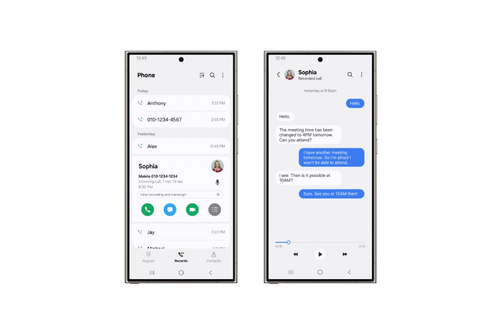 La transcription des appels dans One UI 7 // Source : Samsung La transcription des appels dans One UI 7 // Source : Samsung