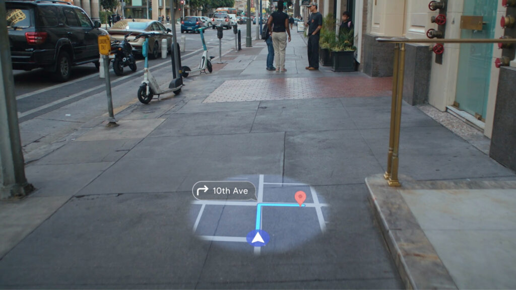 Google Maps avec les lunettes Google. Google Maps avec les lunettes Google.