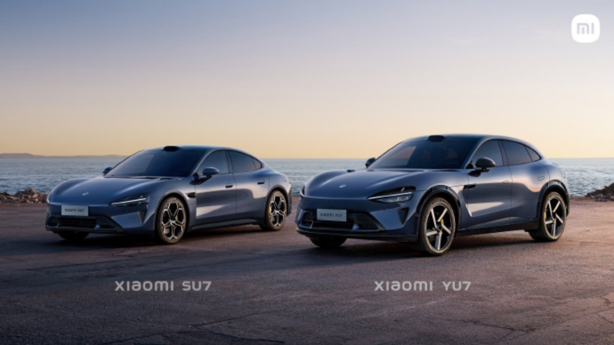 Xiaomi nouveau YU7 et berline SU7 // Source : Xiaomi Xiaomi nouveau YU7 et berline SU7 // Source : Xiaomi