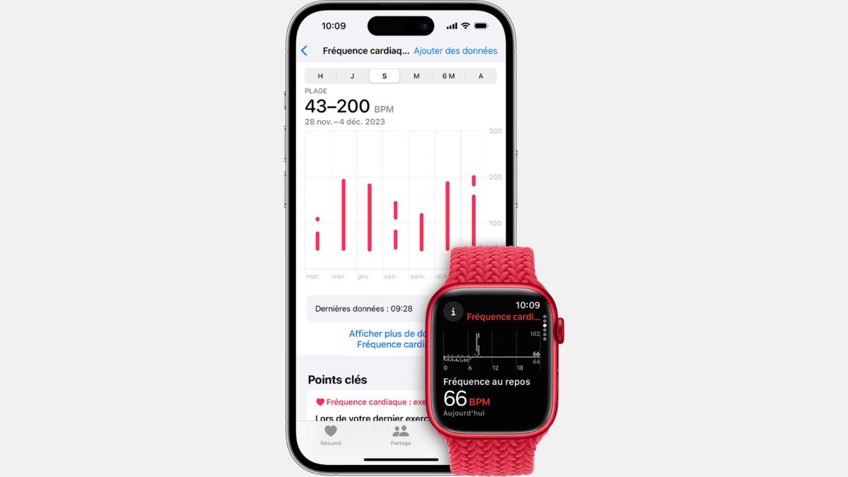 Vue appli ECG Apple Watch // Source : Apple Vue appli ECG Apple Watch // Source : Apple