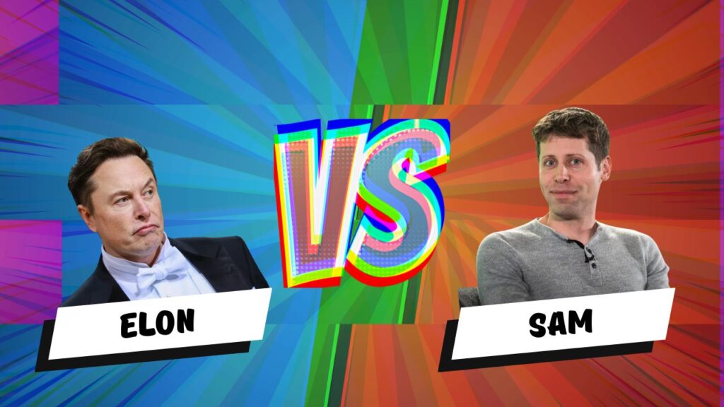 Sam Altman vs Elon Musk // Source : Création Numerama
