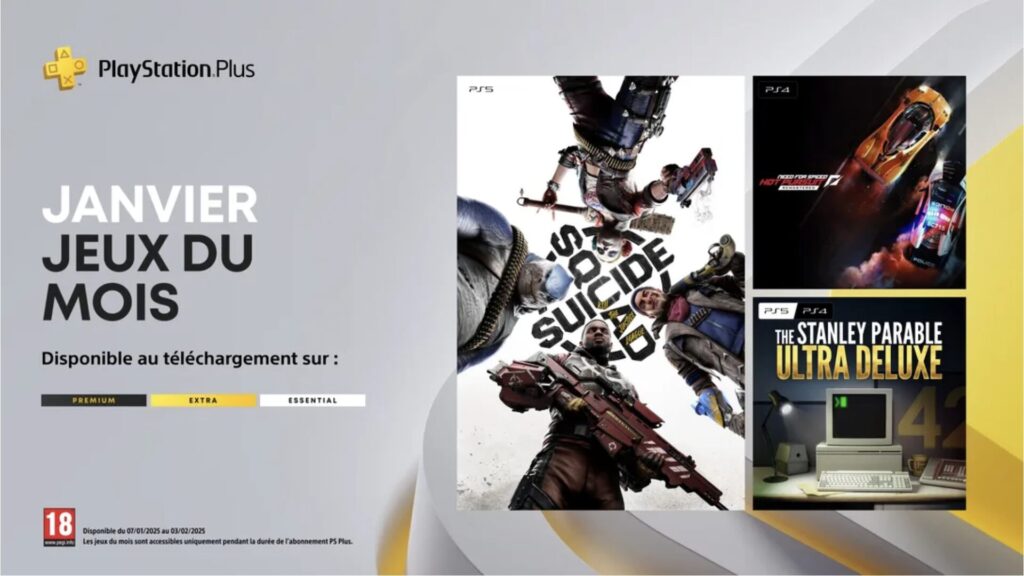 PlayStation Plus en janvier 2025 // Source : Sony PlayStation Plus en janvier 2025 // Source : Sony