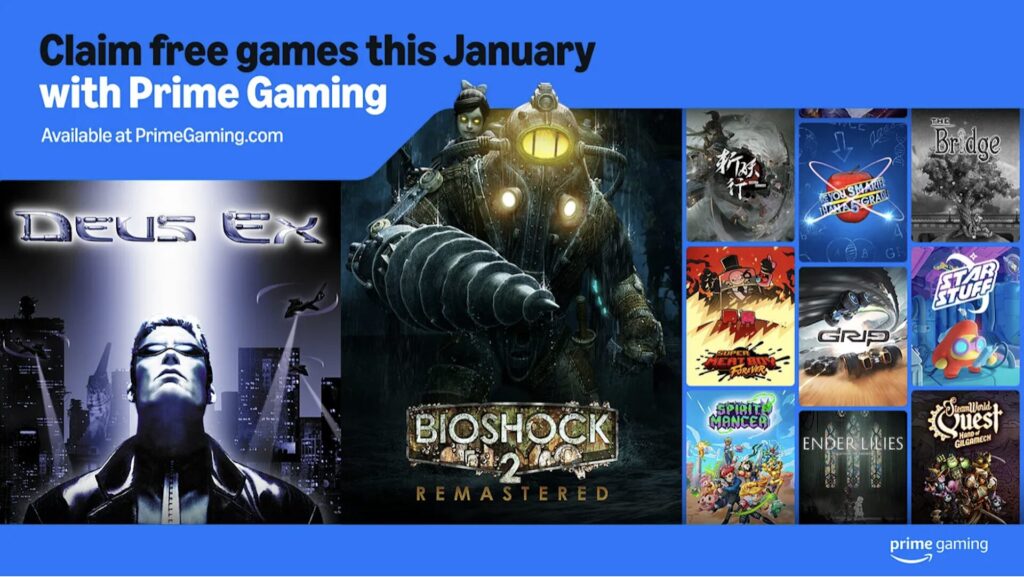 Amazon Prime Gaming en janvier 2025 // Source : Amazon Amazon Prime Gaming en janvier 2025 // Source : Amazon