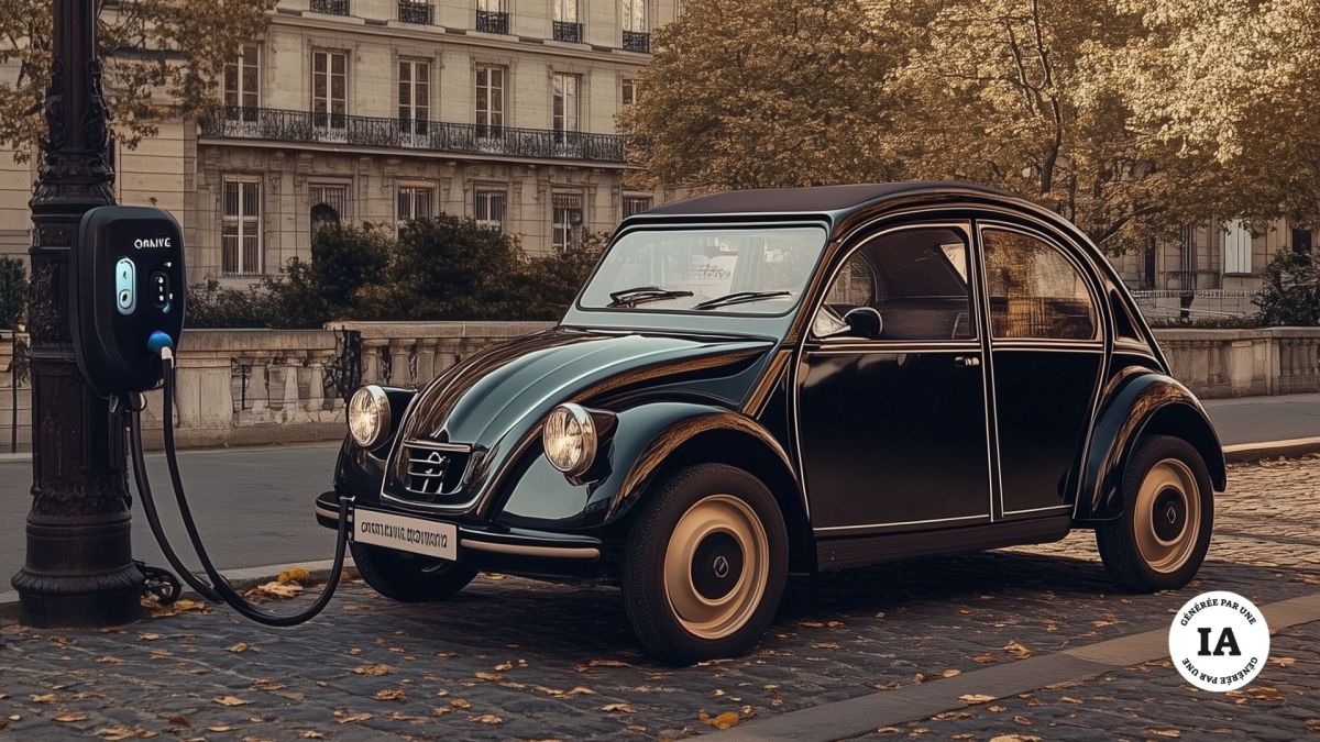 La Citroën 2CV du futur, imaginée par l'IA. // Source : Image créée avec l'IA Midjourney La Citroën 2CV du futur, imaginée par l'IA. // Source : Image créée avec l'IA Midjourney
