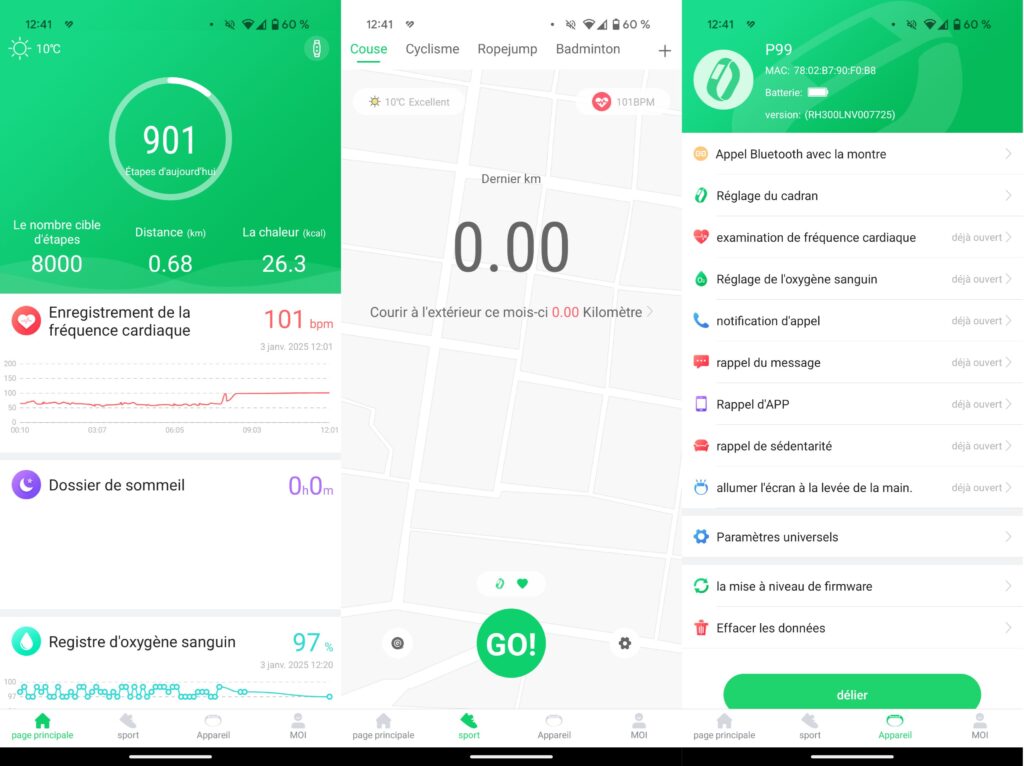 Un aperçu de la super application GloryFit // Source : Numerama Un aperçu de la super application GloryFit // Source : Numerama