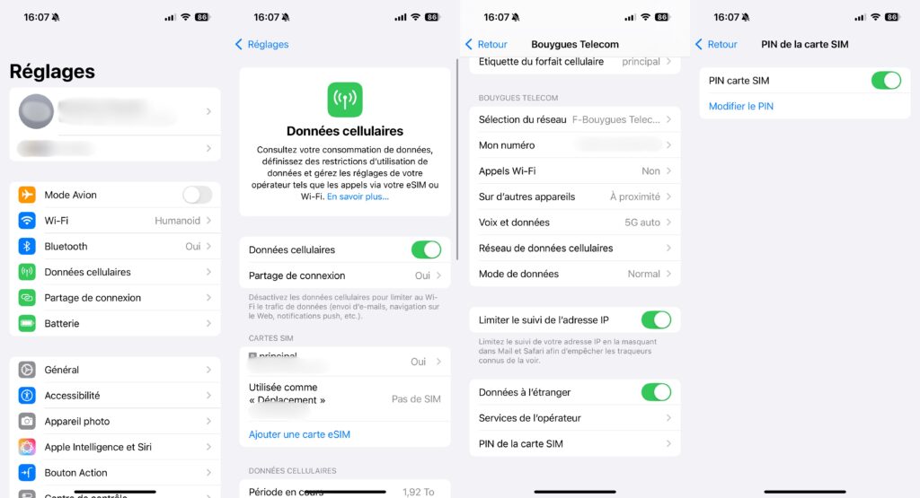 Comment changer son code PIN sur iPhone // Source : Numerama