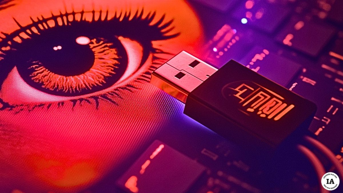 La Chine continue à espionner à travers des programmes diffusés par clé USB. // Source : Numerama avec Midjourney La Chine continue à espionner à travers des programmes diffusés par clé USB. // Source : Numerama avec Midjourney
