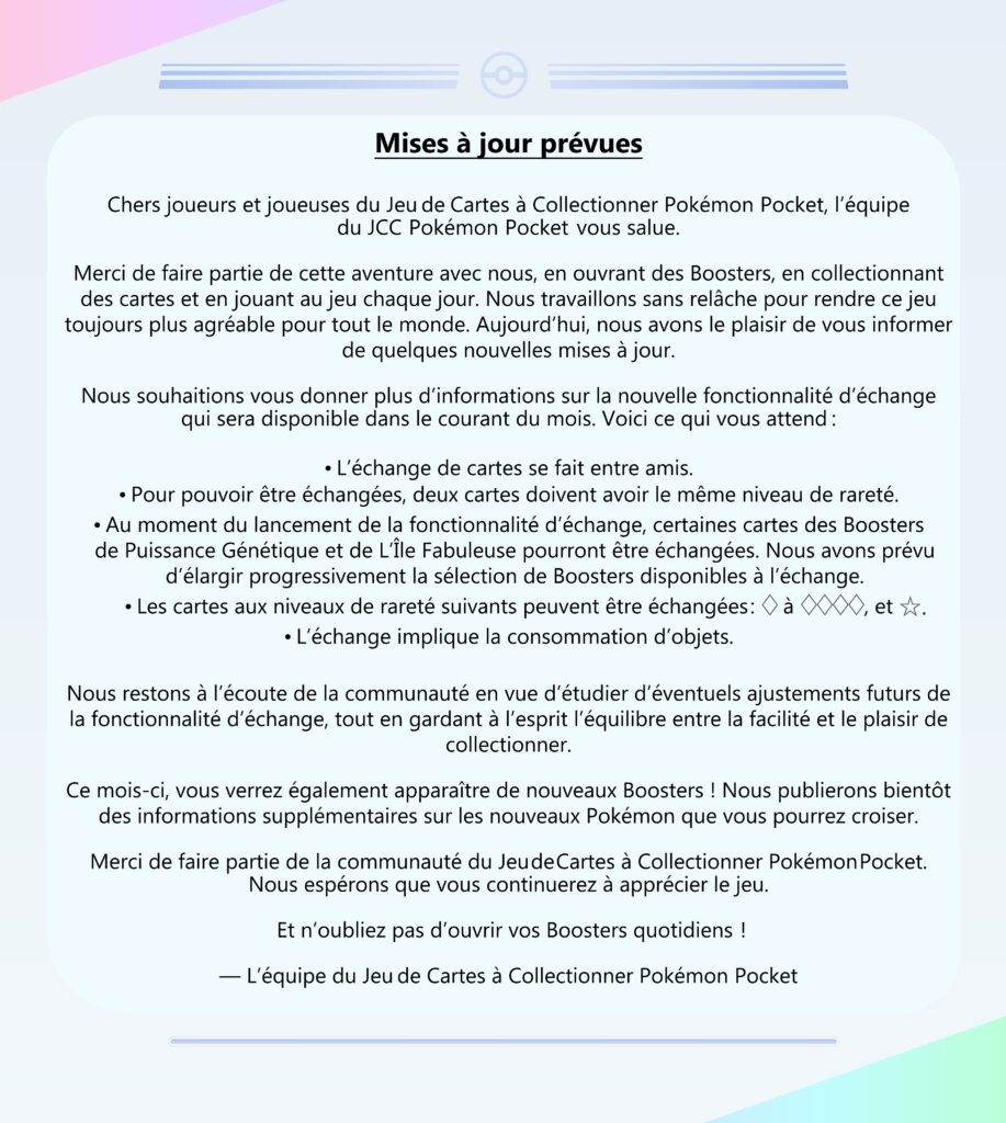 Le message de The Pokémon Company sur X // Source : The Pokémon Company Le message de The Pokémon Company sur X // Source : The Pokémon Company