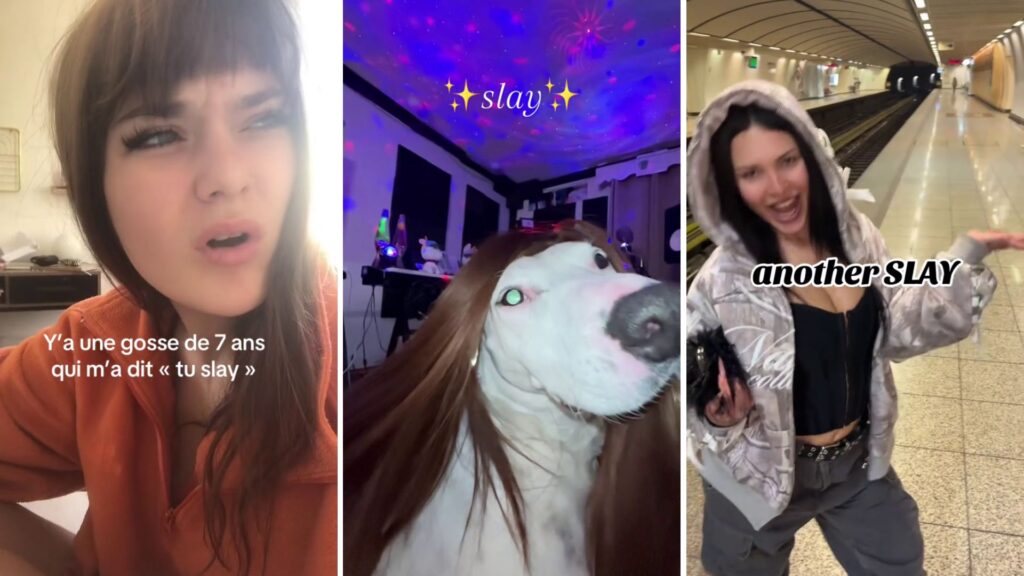 Quelques usages du « slay » sur TikTok // Source : Montage Numerama Quelques usages du « slay » sur TikTok // Source : Montage Numerama