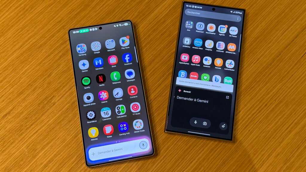 Gemini sur le S25 Ultra à gauche, Gemini sur le S24 Ultra à droite. La nouvelle interface signifie qu’il s’agit de la nouvelle version proactive. // Source : Numerama Gemini sur le S25 Ultra à gauche, Gemini sur le S24 Ultra à droite. La nouvelle interface signifie qu’il s’agit de la nouvelle version proactive. // Source : Numerama