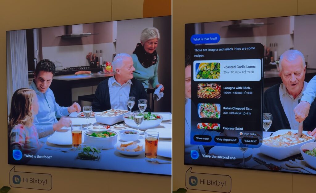 Ici, Vision AI reconnait les aliments à l'écran. Ici, Vision AI reconnait les aliments à l'écran.