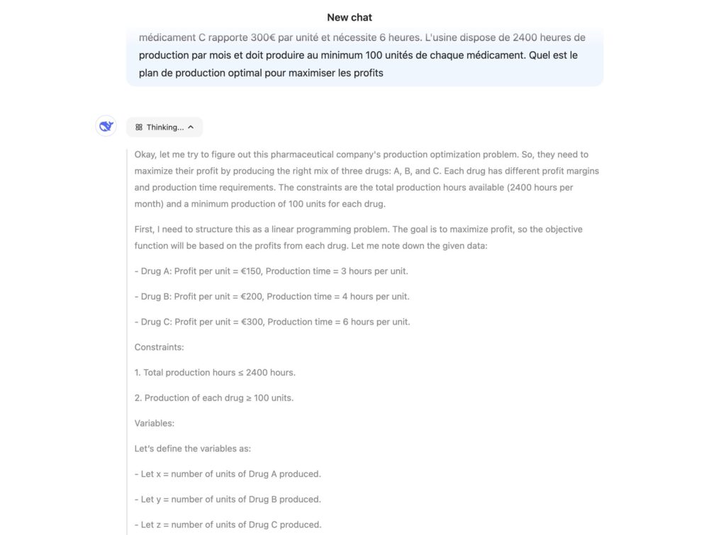 Quand on expose un problème mathématique à DeepSeek-R1, il détaille son raisonnement étape par étape. Quand on expose un problème mathématique à DeepSeek-R1, il détaille son raisonnement étape par étape.