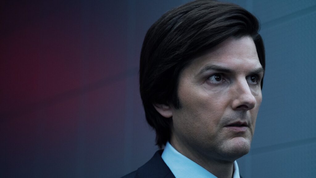 Adam Scott (Mark) dans la saison 2 de Severance // Source : Apple TV+ Adam Scott (Mark) dans la saison 2 de Severance // Source : Apple TV+
