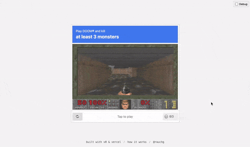 Une démonstration de ce Captcha avec « Doom » // Source : Guillermo Rauch sur X Une démonstration de ce Captcha avec « Doom » // Source : Guillermo Rauch sur X