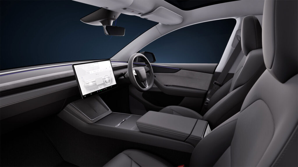 La commande des clignotant ne migre pas sur le volant // Source : Tesla La commande des clignotant ne migre pas sur le volant // Source : Tesla