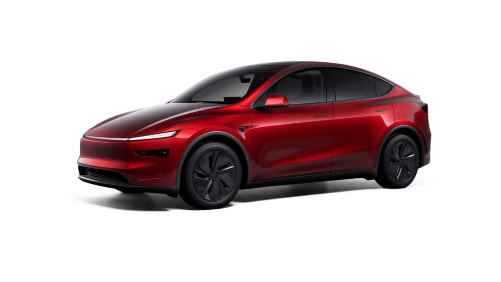 Aux États-Unis, le nouveau Tesla Model Y est disponible en rouge dès le lancement. // Source : Tesla Aux États-Unis, le nouveau Tesla Model Y est disponible en rouge dès le lancement. // Source : Tesla