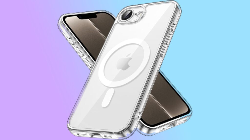 L'iPhone 16e avec une coque MagSafe. // Source : Numerama L'iPhone 16e avec une coque MagSafe. // Source : Numerama