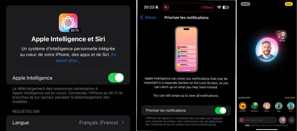 Apple Intelligence en français, avec les nouveautés d'iOS 18.4 à essayer. Apple Intelligence en français, avec les nouveautés d'iOS 18.4 à essayer.