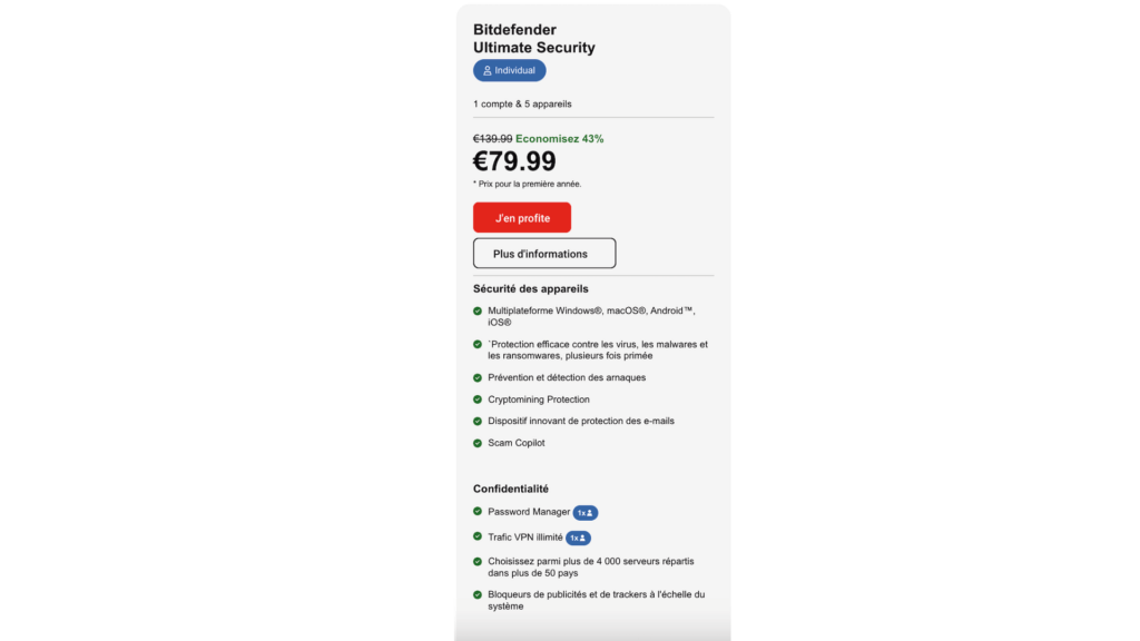 Une solution simple, accessible et complète pour mettre à l'abri ses données // Source : Bitdefender Une solution simple, accessible et complète pour mettre à l'abri ses données // Source : Bitdefender
