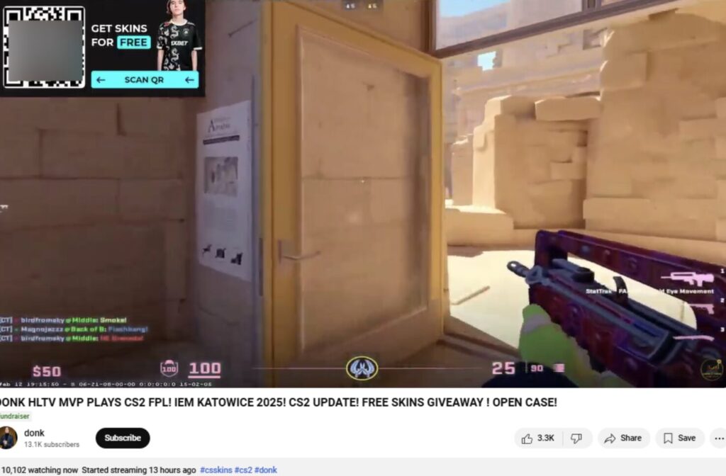 Une fausse chaîne YouTube faisant la promotion d'une arnaque diffusant un stream. // Source : BitDefender Une fausse chaîne YouTube faisant la promotion d'une arnaque diffusant un stream. // Source : BitDefender
