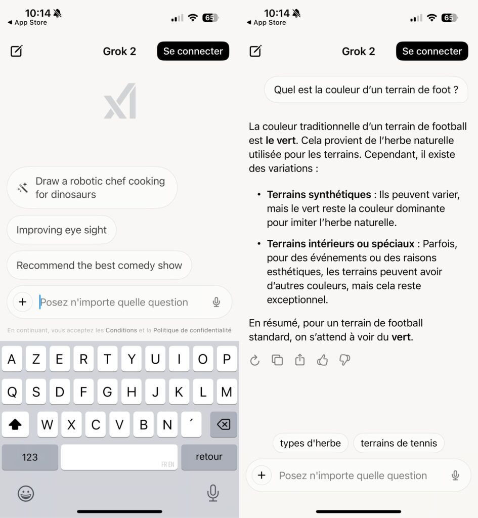 L'application iOS de Grok // Source : Numerama L'application iOS de Grok // Source : Numerama