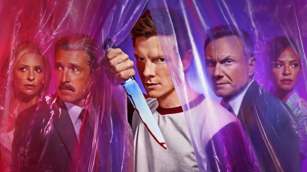 Dexter, entouré des personnages phares d'Original Sin // Source : Showtime