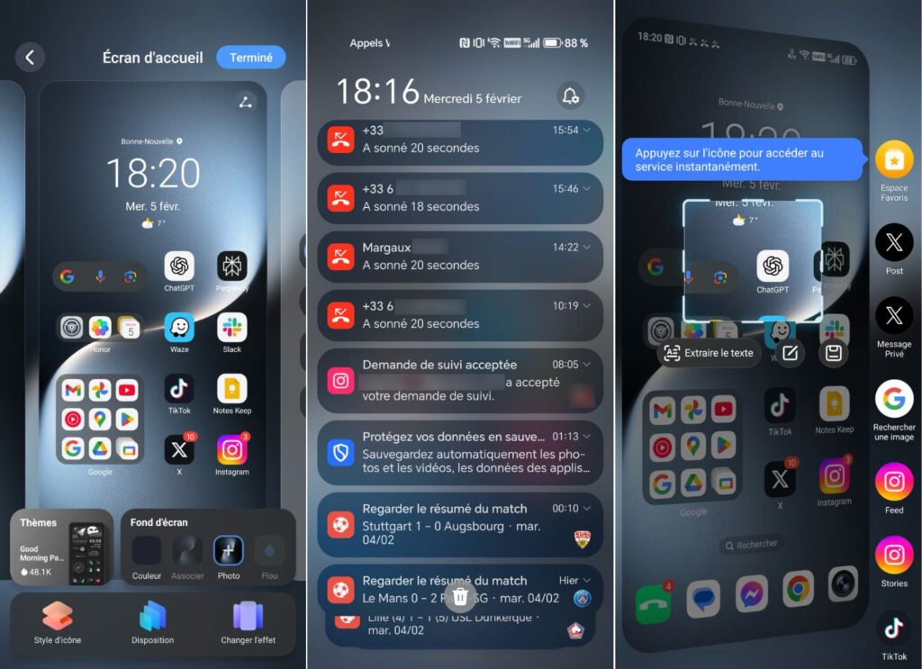 L'interface de Honor est propre, mais vire vite à la surcharge. L'interface de Honor est propre, mais vire vite à la surcharge.